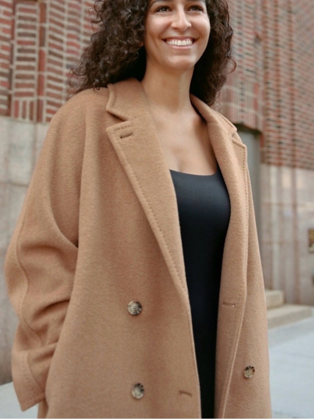 Aritzia Babaton Women’s The Slouch Coat Camel 100% Wool Sz XXS